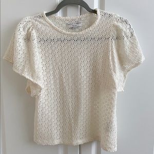 Madewell Eyelet Flutter-Sleeve Top
